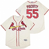 Cardinals 55 Stephen Piscotty Cream Cool Base Jersey,baseball caps,new era cap wholesale,wholesale hats